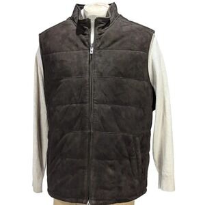 Tommy Bahama Men's Suede Canberra Coast Vest Quilted Espresso Sz 2XLB NWT $425